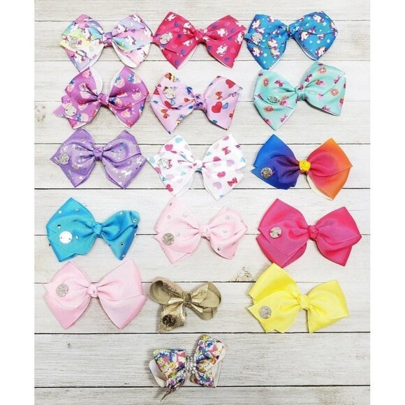 JoJo Siwa Bows 16 Mini Small Multi-Color Rhinestone Cheer Dance 2-3" Nickelodeon - Picture 6 of 6